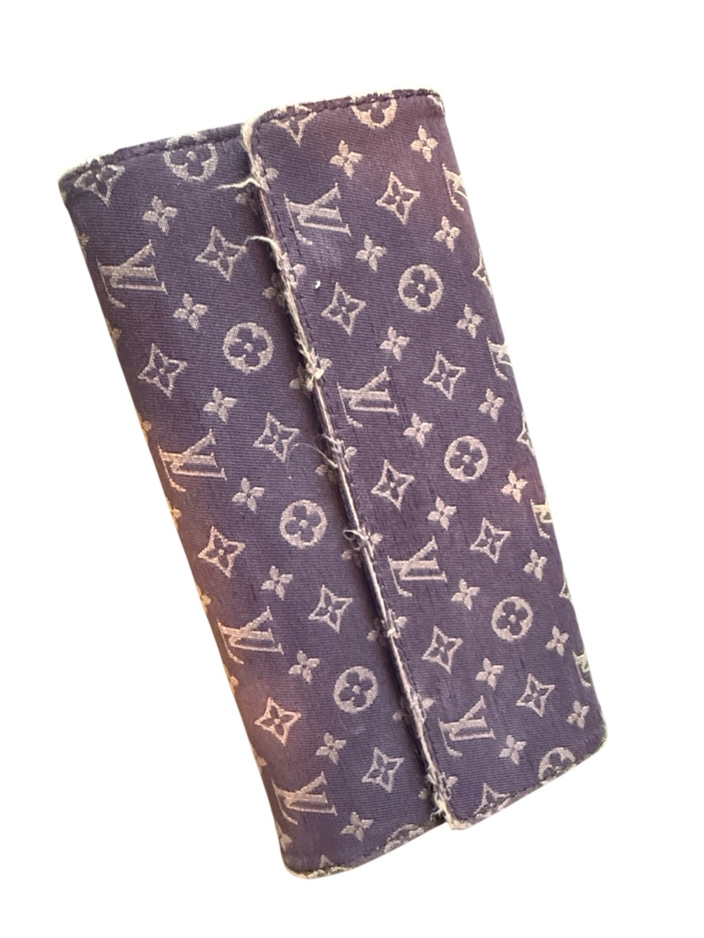 Louis Vuitton Monogram distressed Denim Fold Wallet